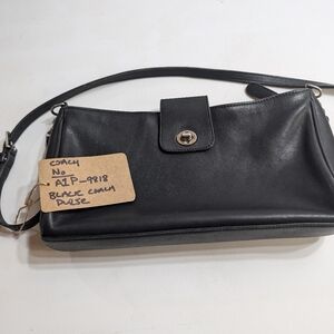 Vintage Coach Black Leather Shoulder Bag - Style No. A1P-9818